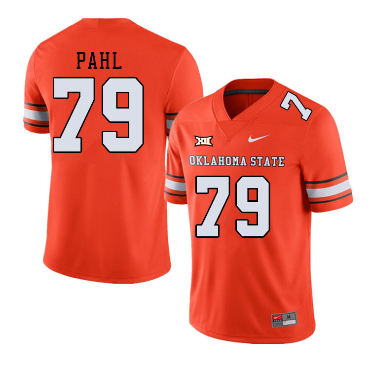 Men #79 Wes Pahl Oklahoma State Cowboys College Football Jerseys Stitched-Alternate Orange